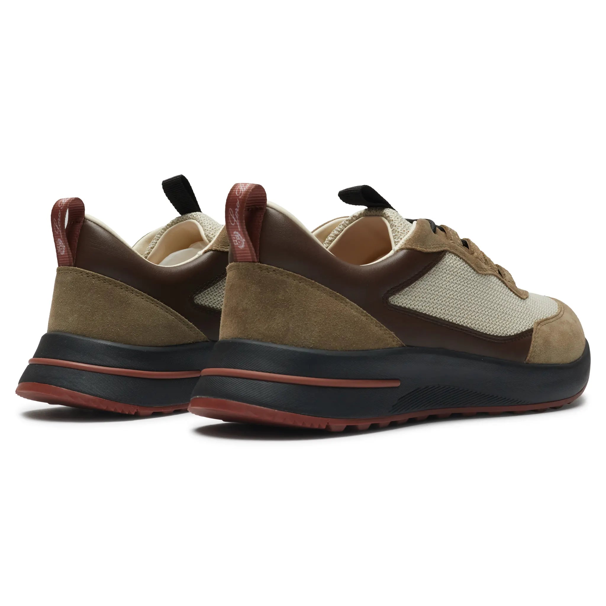 Back Side View of Loro Piana Week End Walk Performance Mesh Crest Sneaker FAR1331_F8CB